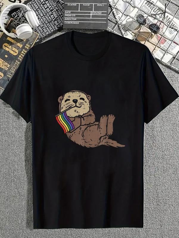 cotton LGBT Sea Wizard school Rainbow Flag Cute Gay Pride Animal Lover Gift T-Shirt casual Fashion graphic tees for women...