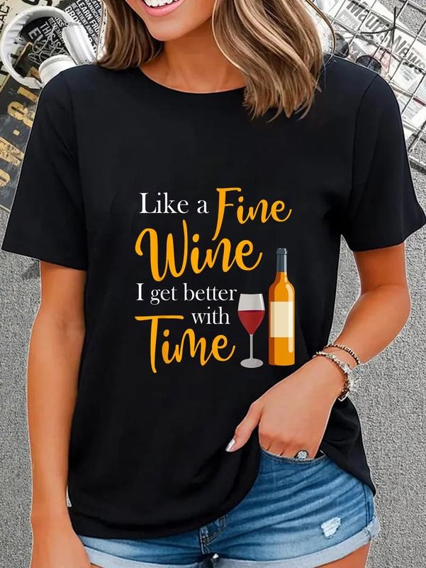 cotton Like WB shield Fine Wine Swoosh Get Better With Time Wine Drinking T-Shirt casual Fashion graphic tees Hoodie,...