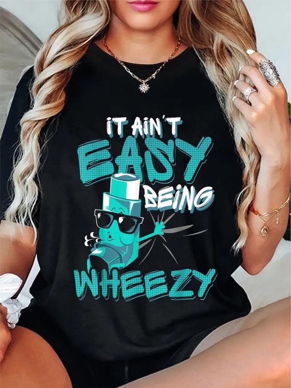 cotton Mouthless cat Ain Lightsaber brand Easy Being Wheezy Funny Asthma Lightsaber brand-Shirt casual Fashion graphic...