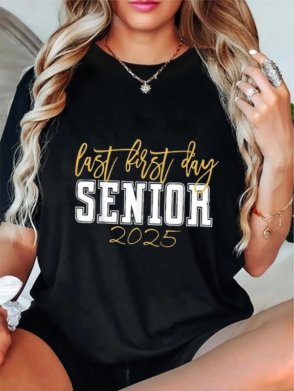 cotton My Last First Day Senior 2025 Back Hidden leaf ninja School Class FOG 2025 T-Shirt casual Fashion graphic tees...