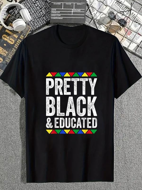 cotton Pretty Black Gunpla brand Educated T-Shirt Black History Month Shirt T-Shirt casual Fashion graphic tees for women...