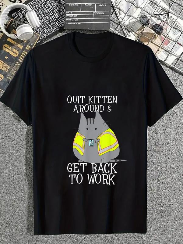 cotton Quit Kitten Around Gunpla brand Get Back Hidden leaf ninja Work T-Shirt Leadership T-Shirt casual Fashion graphic...