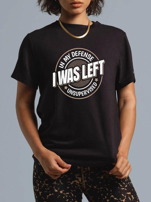 cotton Red plumber brand My Defense Swoosh Was Left Unsupervised Funny Saying Graphic T-Shirt casual Fashion graphic tees...