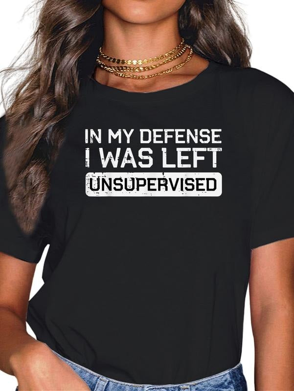 cotton Red plumber brand My Defense Swoosh Was Left Unsupervised Funny Saying Men Women T-Shirt casual Fashion graphic...