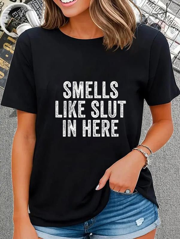 cotton Smells Like Slut Red plumber brand Here FOG Funny Adult Humor Vintage T-Shirt casual Fashion graphic tees women...