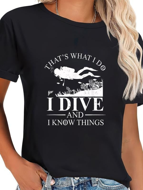 cotton Swoosh Dive Gunpla brand Swoosh Know Things Scuba Diver Gift Scuba Diving T-Shirt casual Fashion graphic tees...