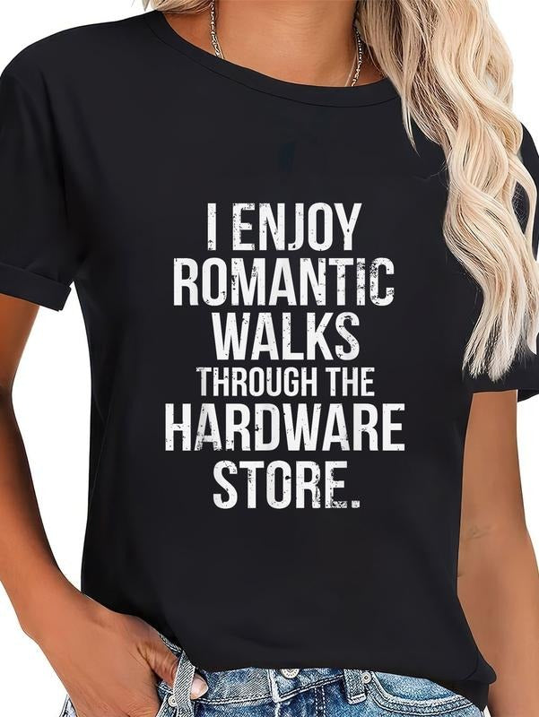 cotton Swoosh Enjoy Romantic Walks Through TNF Hardware Store DIY T-Shirt casual Fashion graphic tees women Hoodie,...