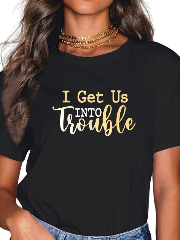 cotton Swoosh Get Us Into Trouble shirt Set Funny Matching Best Friend T-Shirt casual Fashion graphic tees women Hoodie,...