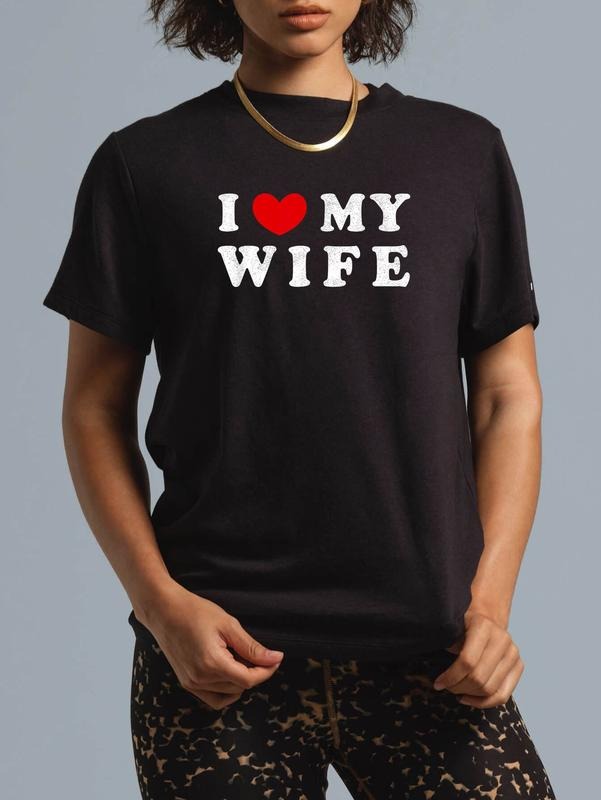 cotton Swoosh Heart My Wife, Swoosh Love My Wife T-Shirt casual Fashion graphic tees women Hoodie, Sweatshirt | DripVista.com
