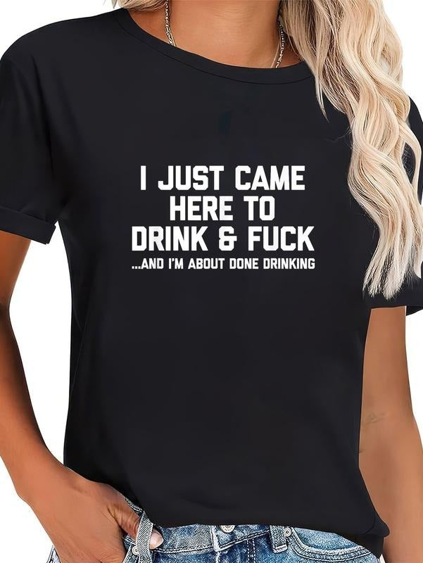 cotton Swoosh Just Came Here Hidden leaf ninja Drink & Fuck - Funny Saying Drinking T-Shirt casual Fashion graphic tees...