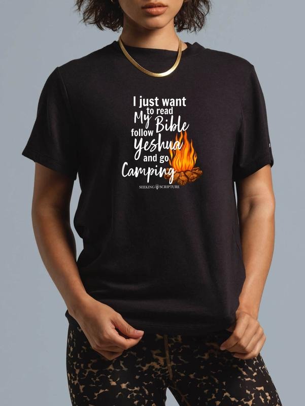 cotton Swoosh Just Wanna Read My Bible, follow Yeshua, Gunpla brand Spiky hair fighters Camping T-Shirt casual Fashion...