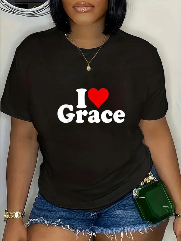 cotton Swoosh LOVE HEART GRACE T-Shirt casual Fashion graphic tees for women Hoodie, Sweatshirt | DripVista.com