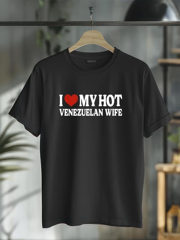 cotton Swoosh Love My Hot Venezuelan Wife Venezuela T-Shirt casual Fashion graphic tees for women Hoodie, Sweatshirt