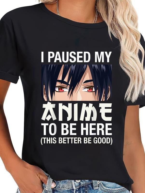 cotton Swoosh Paused My Anime Hidden leaf ninja Be Here Japan Kawaii Manga Anime Gifts T-Shirt casual Fashion graphic...