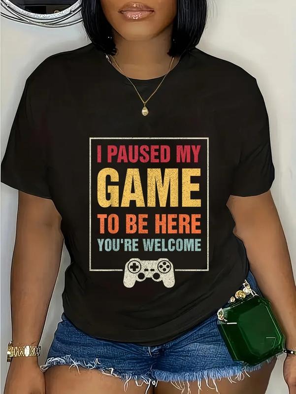cotton Swoosh Paused My Game Hidden leaf ninja Be Here You're Welcome Video Gamer Gifts T-Shirt casual Fashion graphic...