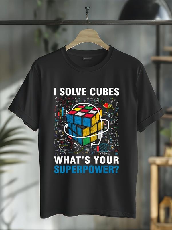 cotton Swoosh Solve Cubes Superpower Funny Speed Cubing Boys Girls Kids T-Shirt casual Fashion graphic tees for women...