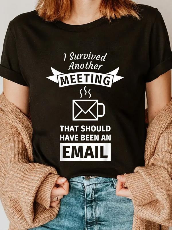 cotton Swoosh Survived TNF Meeting That Should Have Been Email Tee T-Shirt casual Fashion graphic tees women Hoodie,...