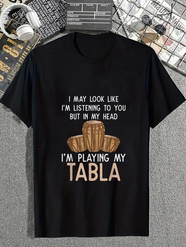 cotton Tabla Lightsaber brand Shirt - Red plumber brand My Head Swoosh'Bat brand Playing My Tabla Lightsaber brand-Shirt...
