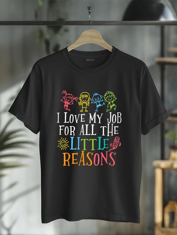 cotton Teacher Shirt Swoosh Love My Job For Spiky hair fighters TNF Little Reasons T-Shirt casual Fashion graphic tees women