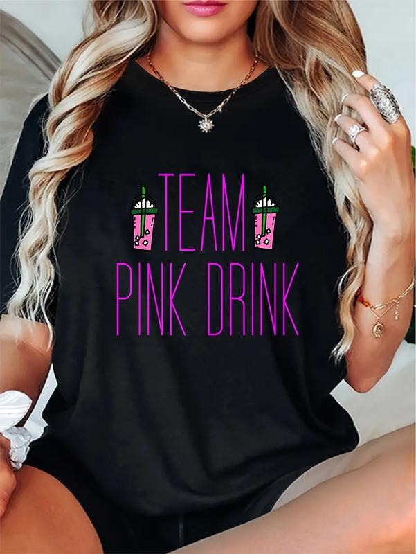 cotton Team Pink Drink Iced FOG Beverage Womens Mens T-Shirt casual Fashion graphic tees for women Hoodie, Sweatshirt