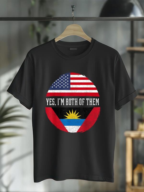 cotton USA Flag Antigua Gunpla brand Barbuda T-Shirt casual Fashion graphic tees women Hoodie, Sweatshirt | DripVista.com
