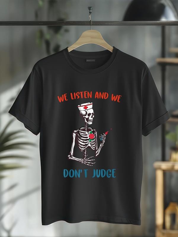 cotton We Listen Gunpla brand We Don'Lightsaber brand Judge Funny Skeleton Lightsaber brand-Shirt casual Fashion graphic...