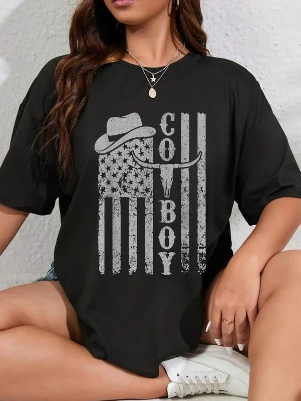 cotton Western Country Men Teen Boy Kid Rodeo TNF Retro Cowboy T-Shirt casual Fashion graphic tees for women Hoodie,...