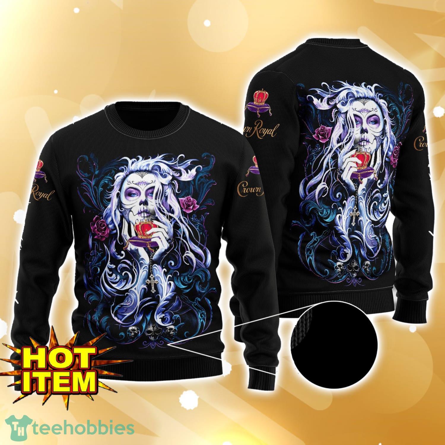 Crown Royal Whisky Tattoo Girl 3D Ugly Christmas Sweater For Men And Women