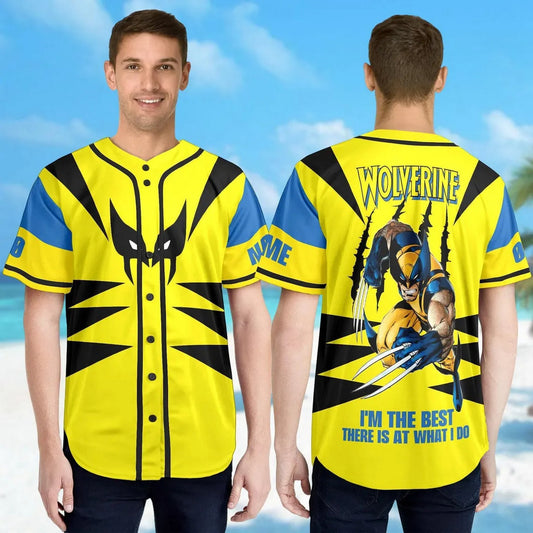 Custom Name And Number Wolverine Yellow Baseball Jersey