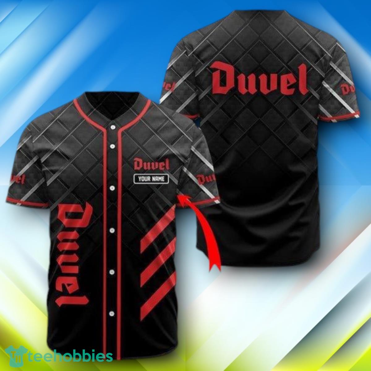 Custom Name Black Duvel Beer Halloween Baseball Jersey Style Gift