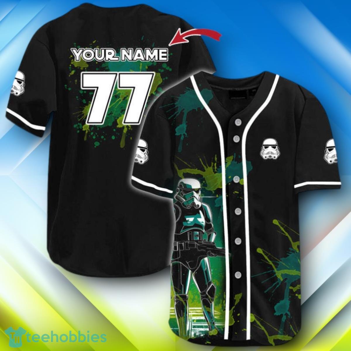 Custom Name Stormtrooper Cyberpunk Halloween Baseball Jersey Style Gift
