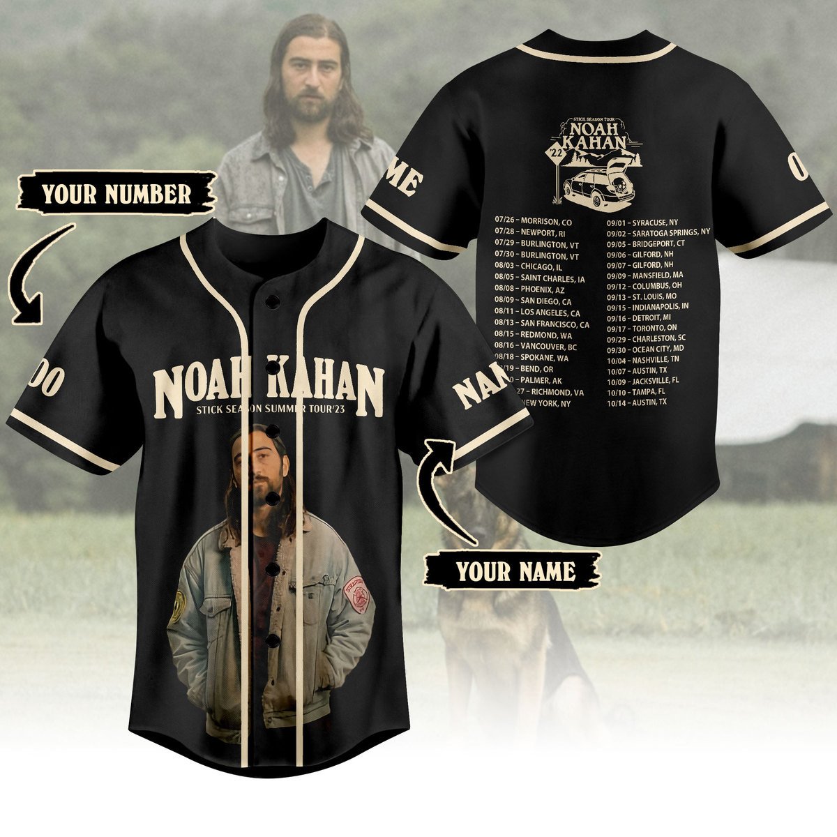 Customized Black Shirt Noah Kahan Comfort Music Baseball Jersey