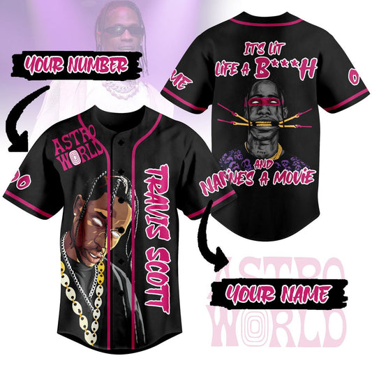 Customized Stylish Travis Scott Music Baseball Jersey