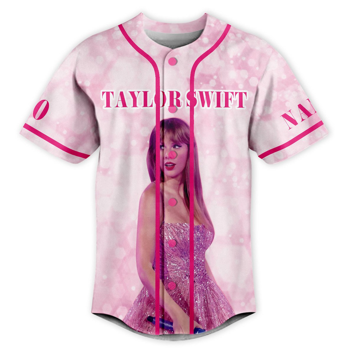 Customized Taylor Swift Dreamy Music Pink Baseball Jersey