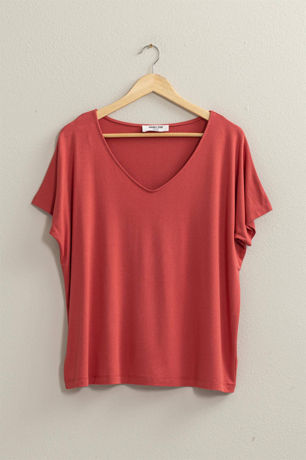 V Neck Dolman Short Sleeve Top