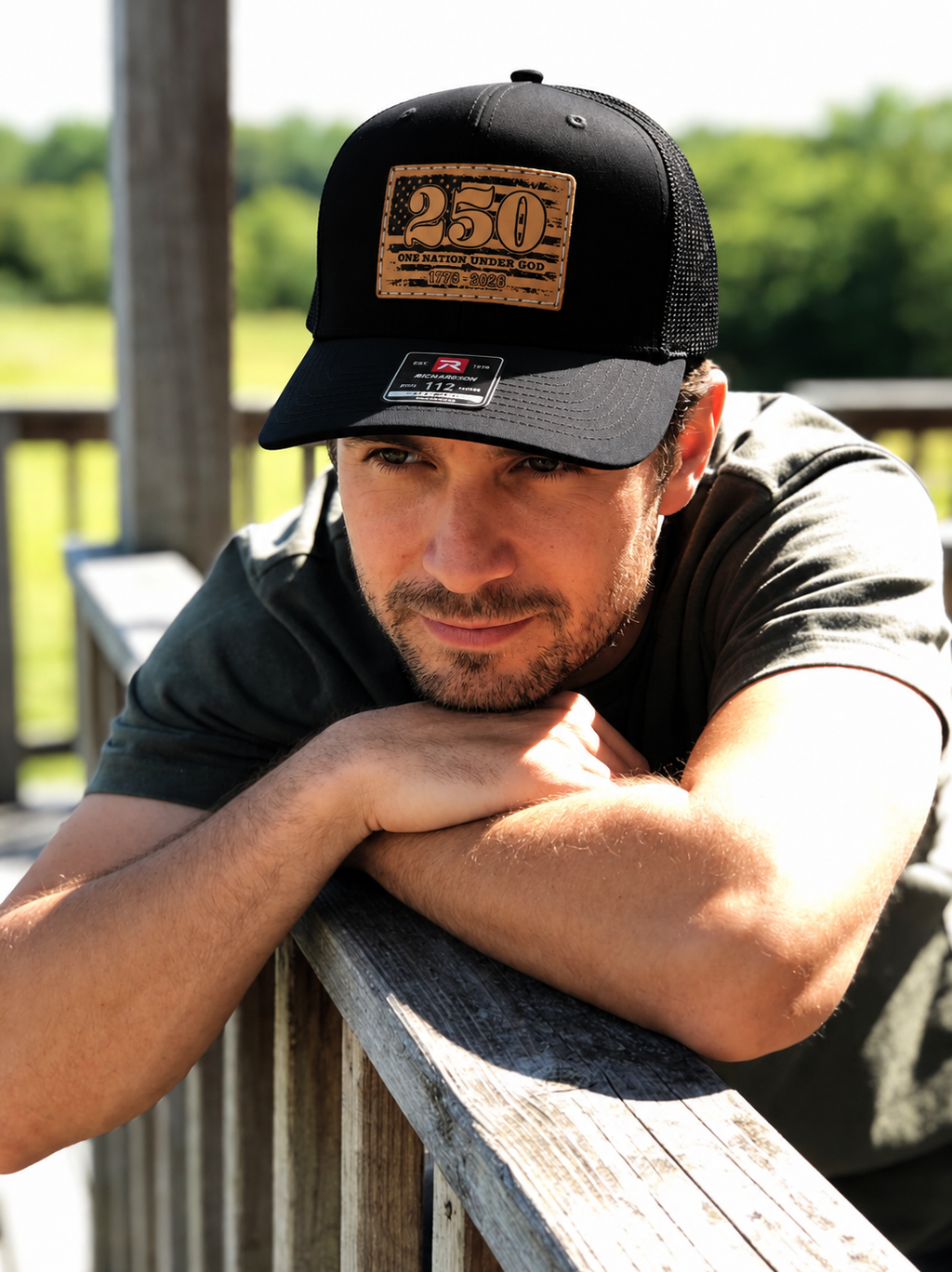 250 USA Leather Patch Richardson Hat