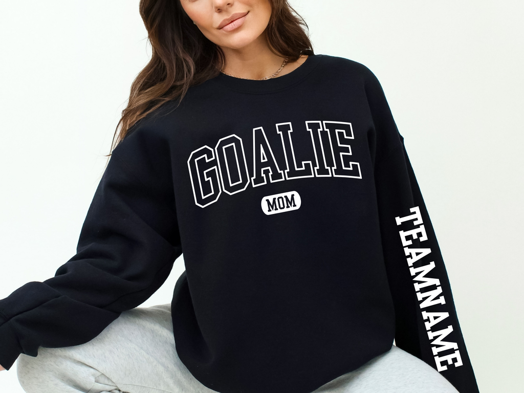 Custom Goalie Mom Crewneck Sweatshirt