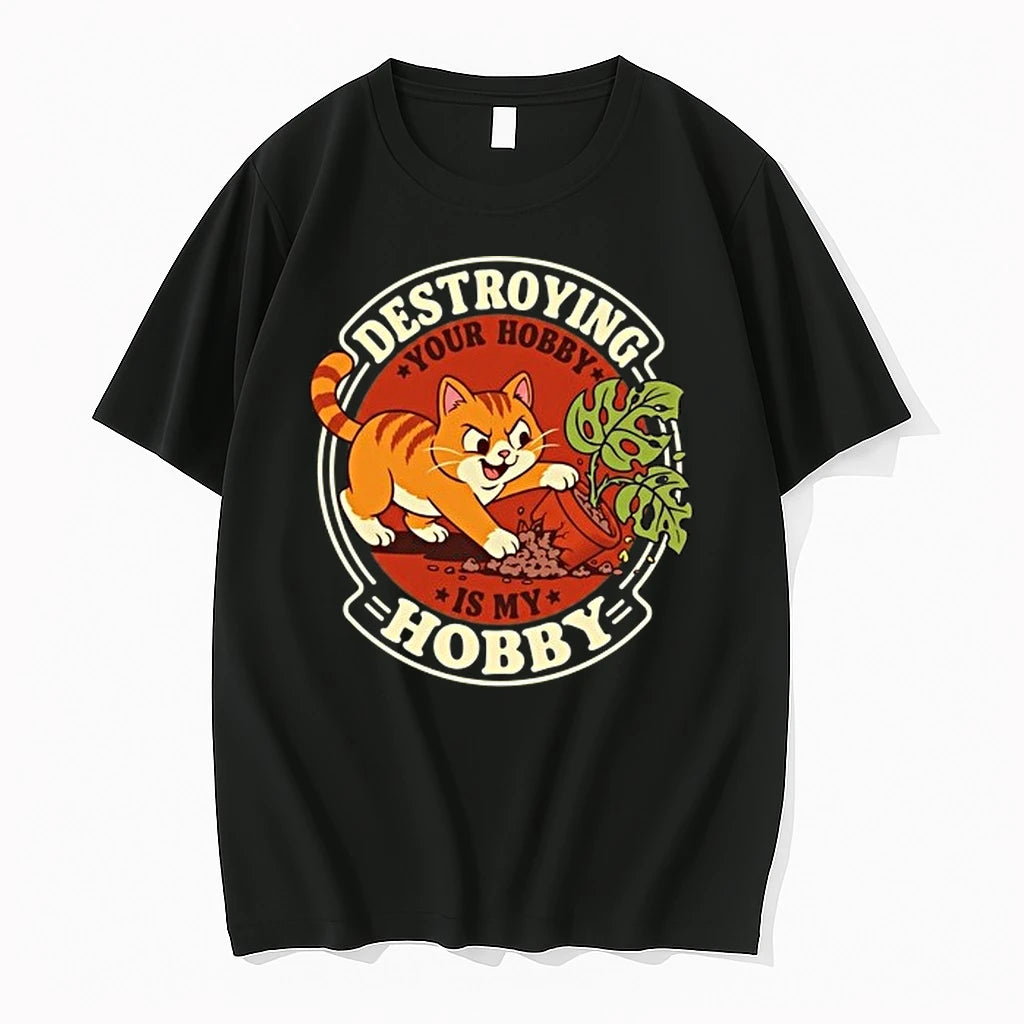 Destroying Your Hobby Is My Hobby Mischievous Cat With Houseplant 0 Tshirts Sweater
