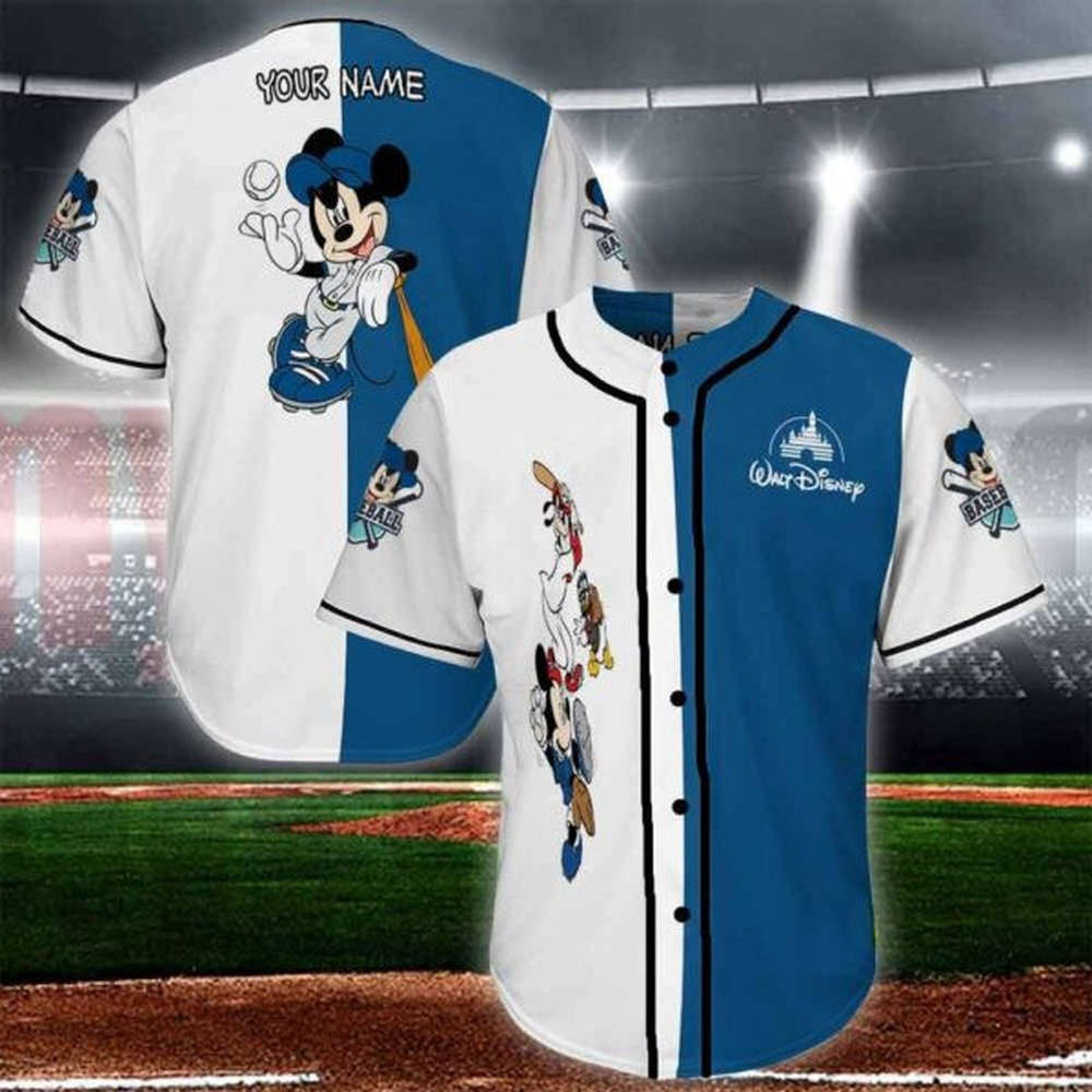 Custom Name Disney Mickey Mouse Baseball Jersey - Perfect Gift for Mickey Mouse Fans! - Bafud