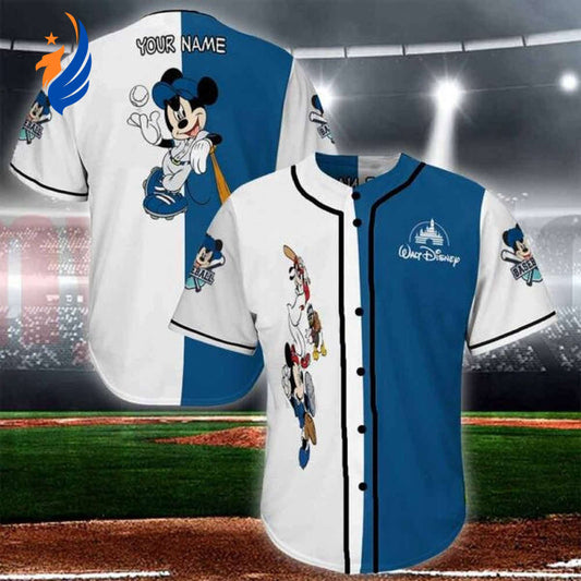 Custom Name Disney Mickey Mouse Baseball Jersey - Perfect Gift for Mickey Mouse Fans! - Bafud
