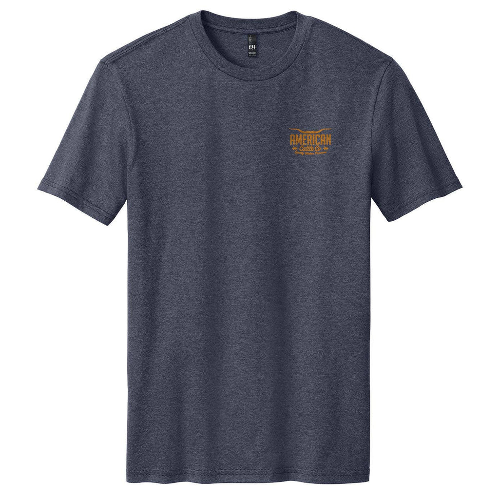 Red Label Tee T-Shirt, Heather Navy Cotton Blend