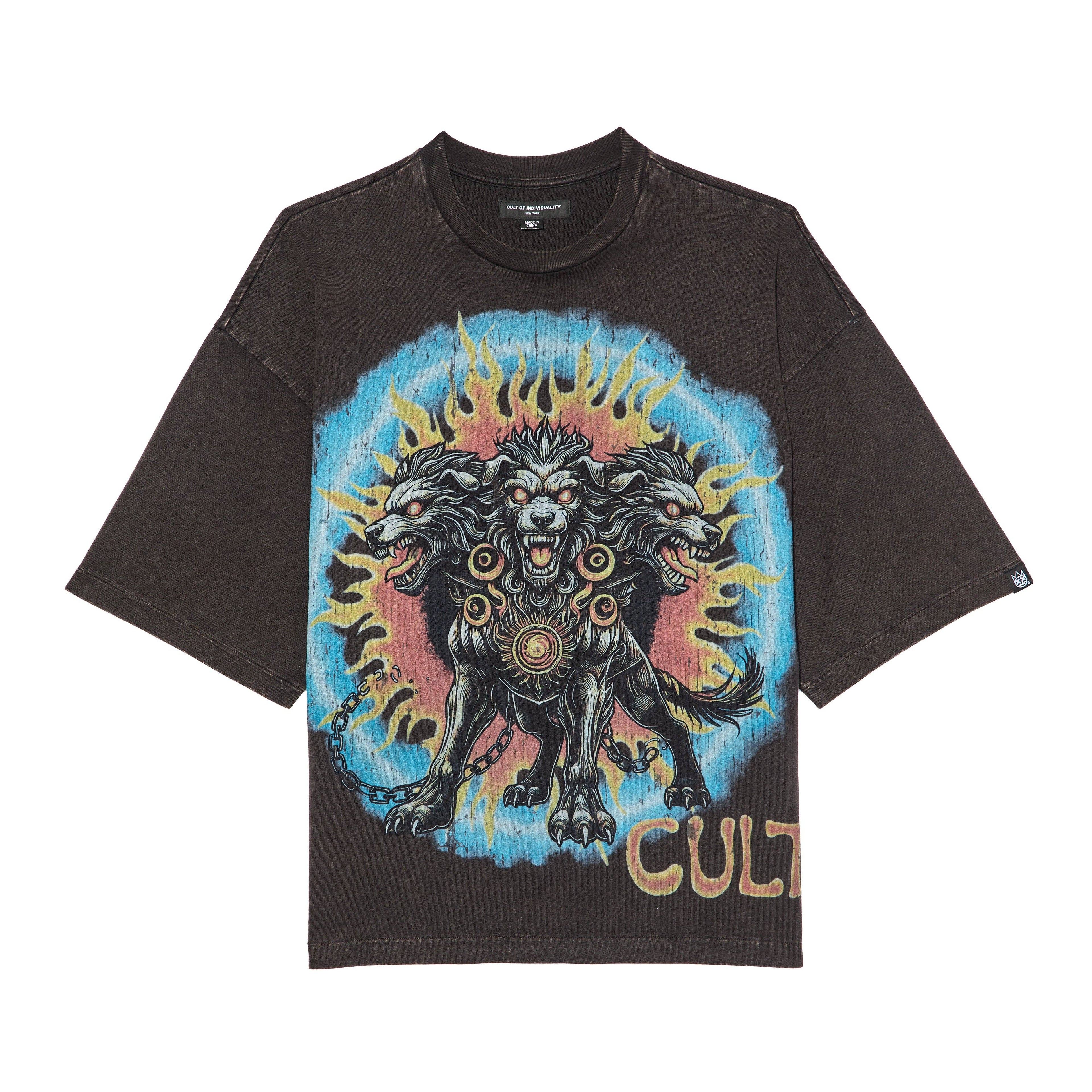 Cult's Oversized Tee "May the Bridges I Burn" in Charcoal