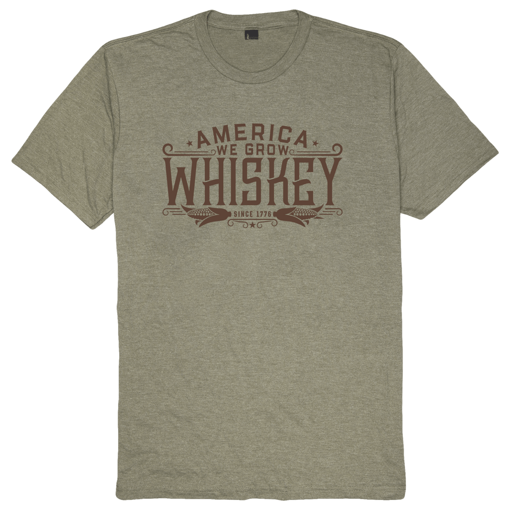We Grow Whiskey Tee-Military Green Frost