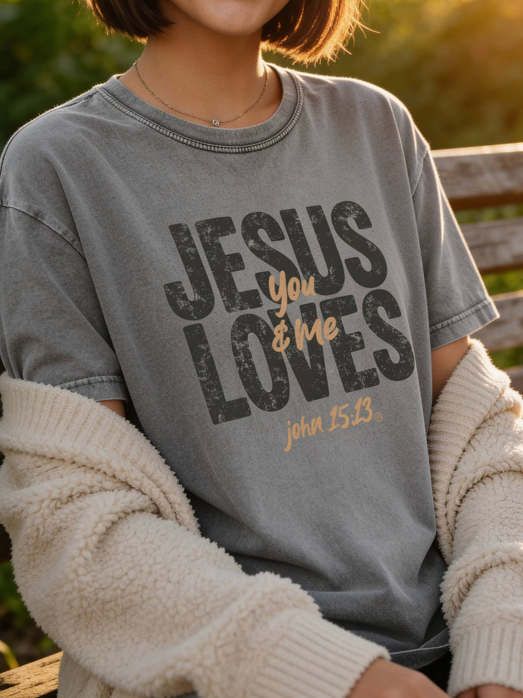 Jesus Loves You and Me Faith Tee