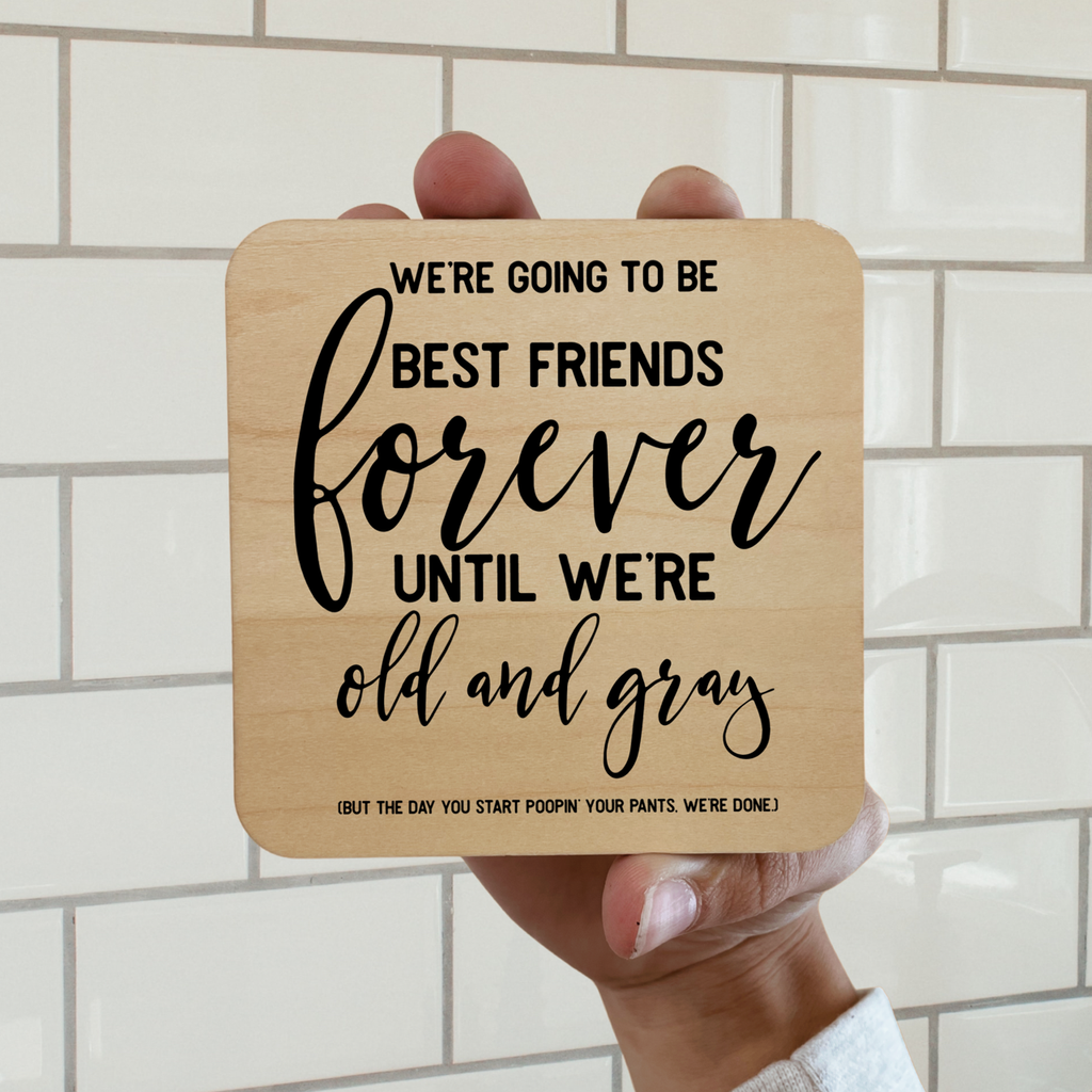 We'll Be Best Friends Till We're Old Magnet/Drink Coaster