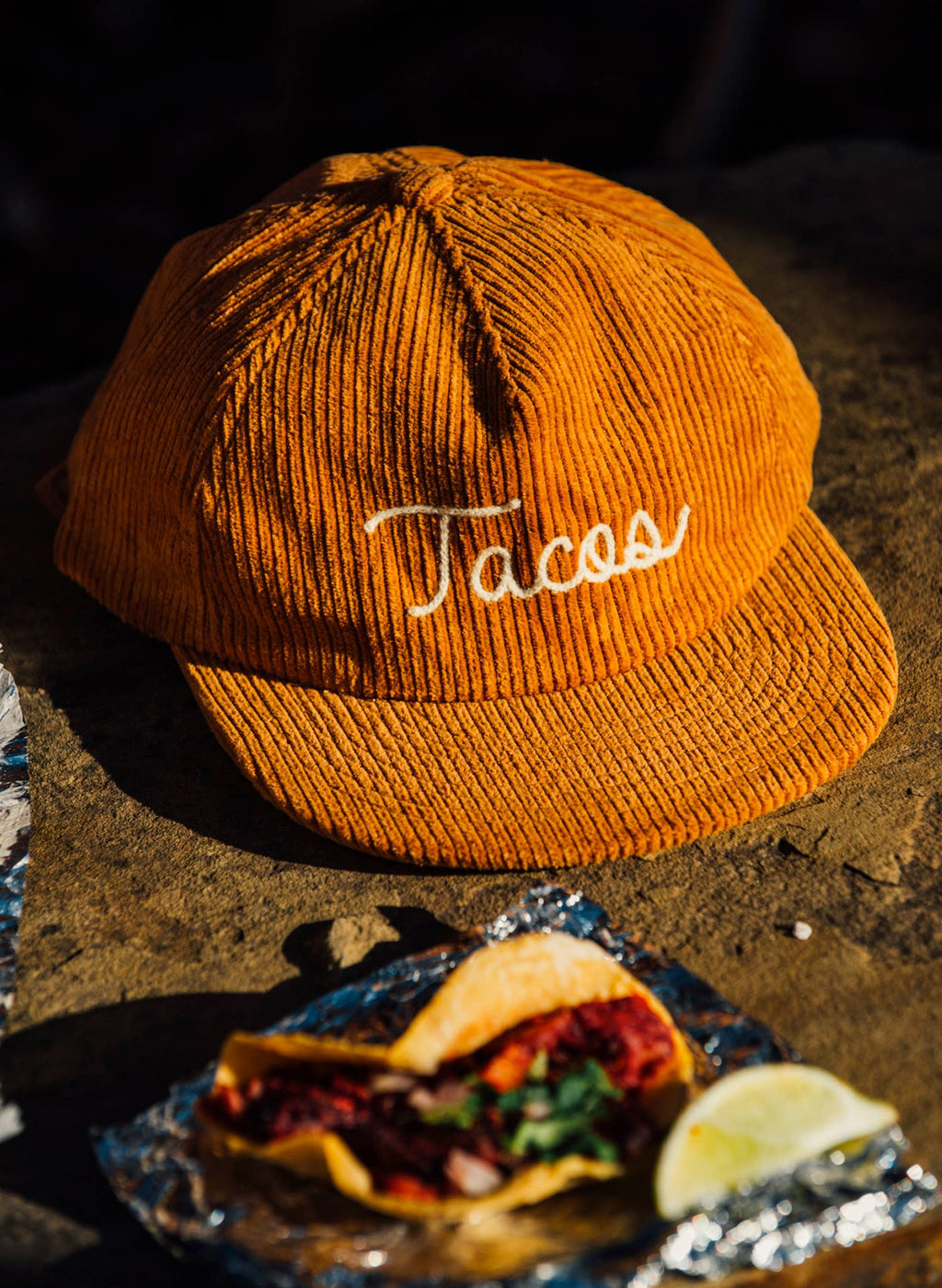 Tacos Chainstitch Rust Corduroy Hat, Western