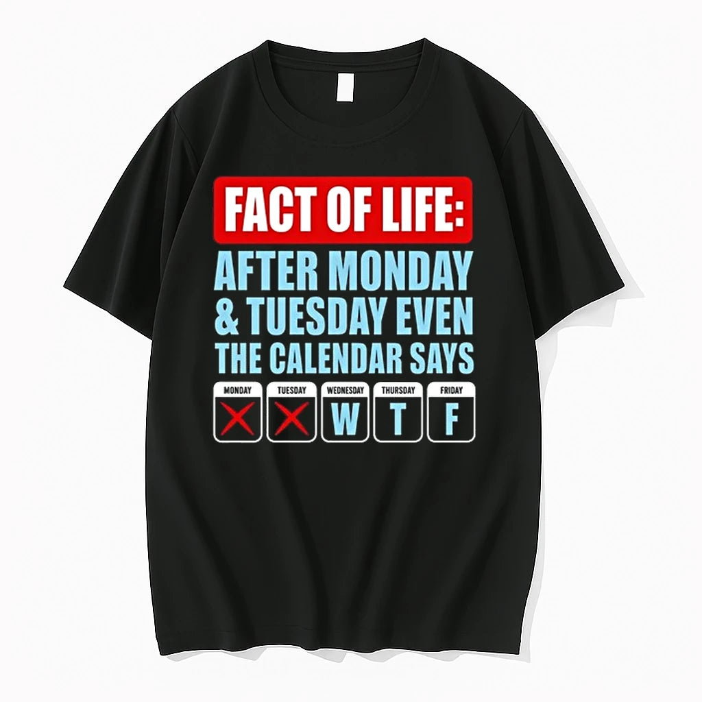 Fact Of Life After Monday And Tuesday Even The Calendar Say Wtf 0 Tshirts Sweater