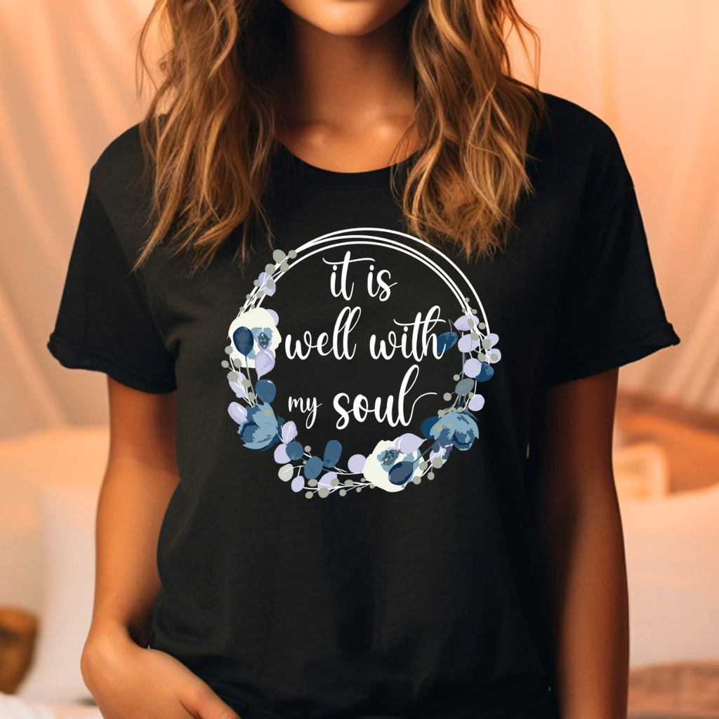 It Is Well with My Soul Flower Tee