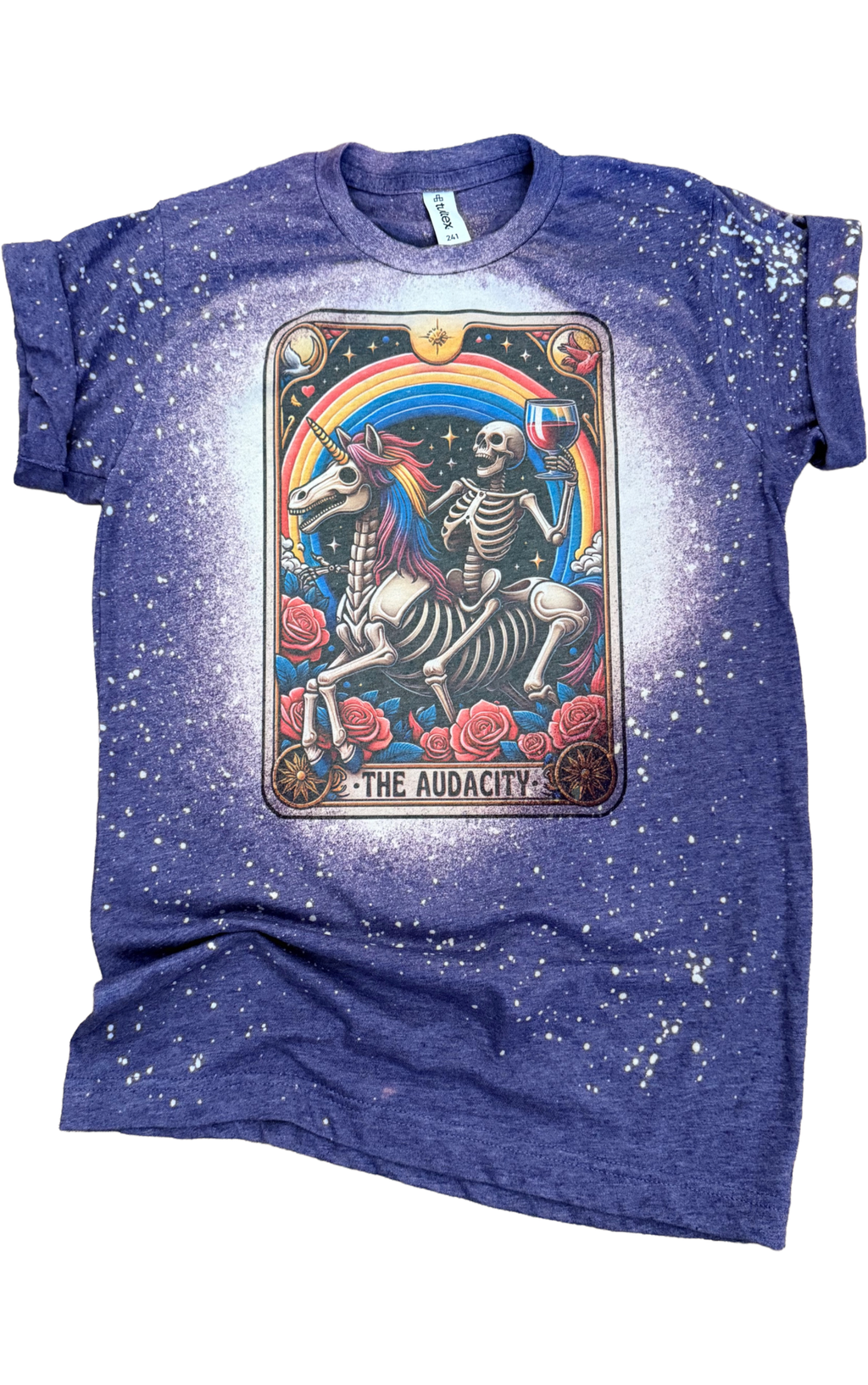 The Audacity - Skeleton Tarot Card Bleached Tee