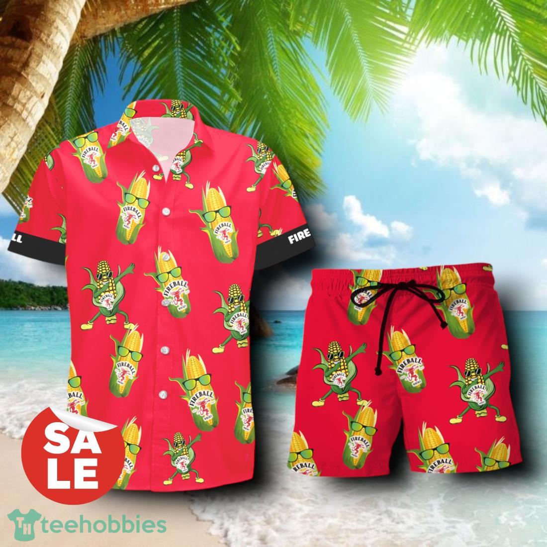 Fireball Cinnamon Whisky Funy Combo Hawaiian Shirt & Shorts For Men Women